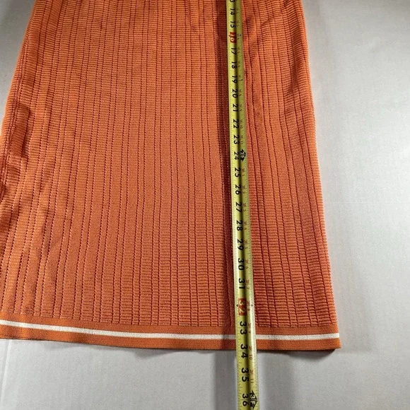 PQ Swim Paloma Logan Dress Sporty‎ Knit Mini Dress Orange Ribbed Cover Up Med/Lg
